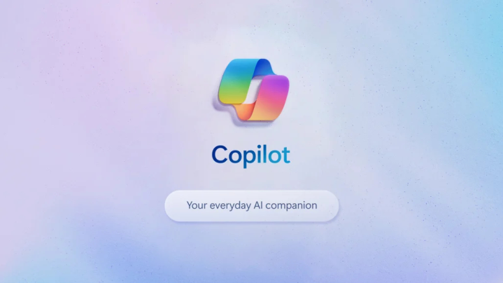 Startscherm van Microsoft Copilot met kleurrijk logo en de tekst Your everyday AI companion