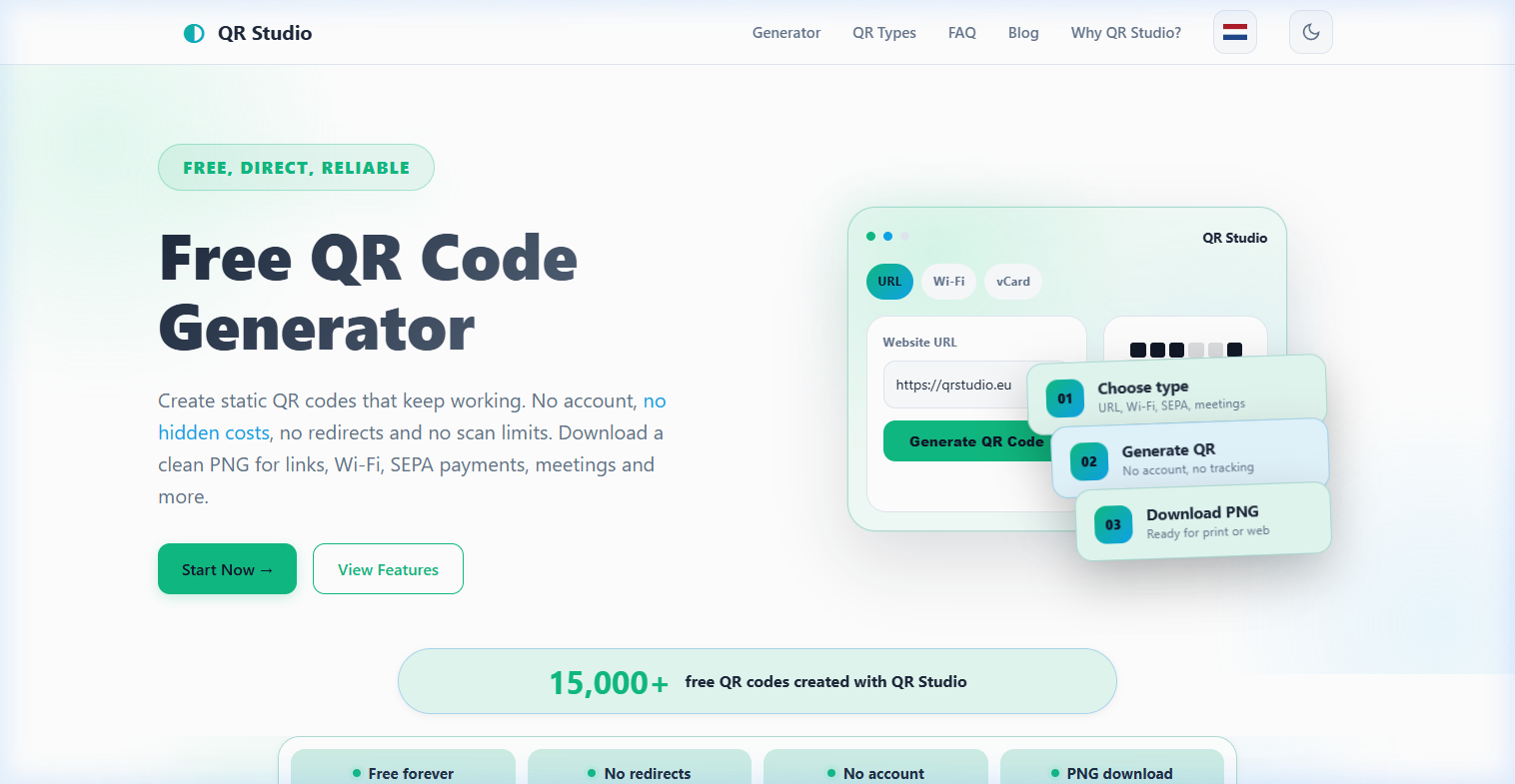 QR Studio EU Generator Screenshot